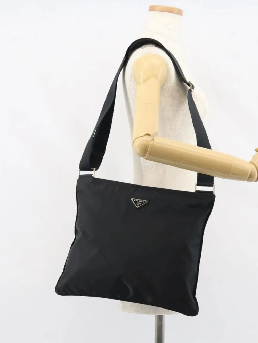 PRADA Shoulder Bag Nylon Black Silver Auth 160714 - Picture 16 of 16